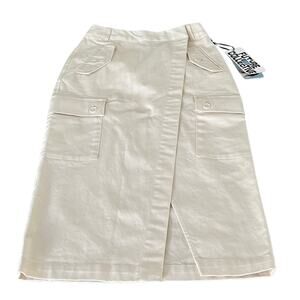 Future Collective Reese Blutstein Skirt NWT 0 Ivory Cargo Wrap Asymmetrical Midi